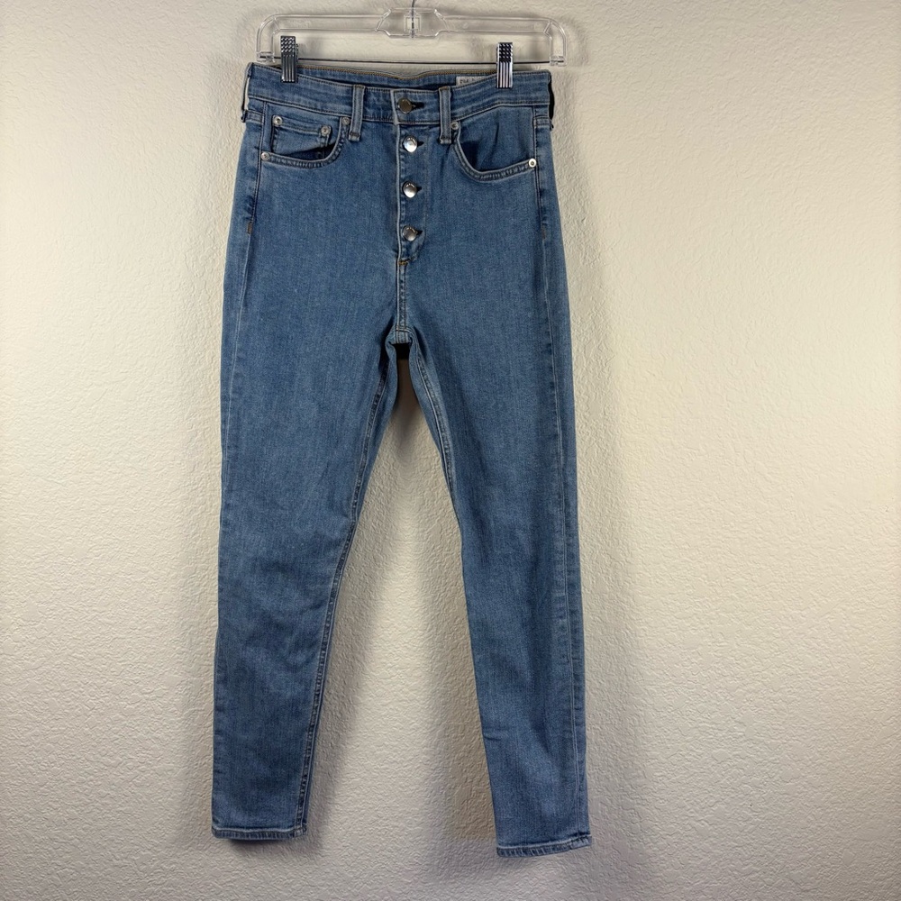 Rag & Bone Nina High Rise Ankle Skinny Blue Jeans 27 Button Fly